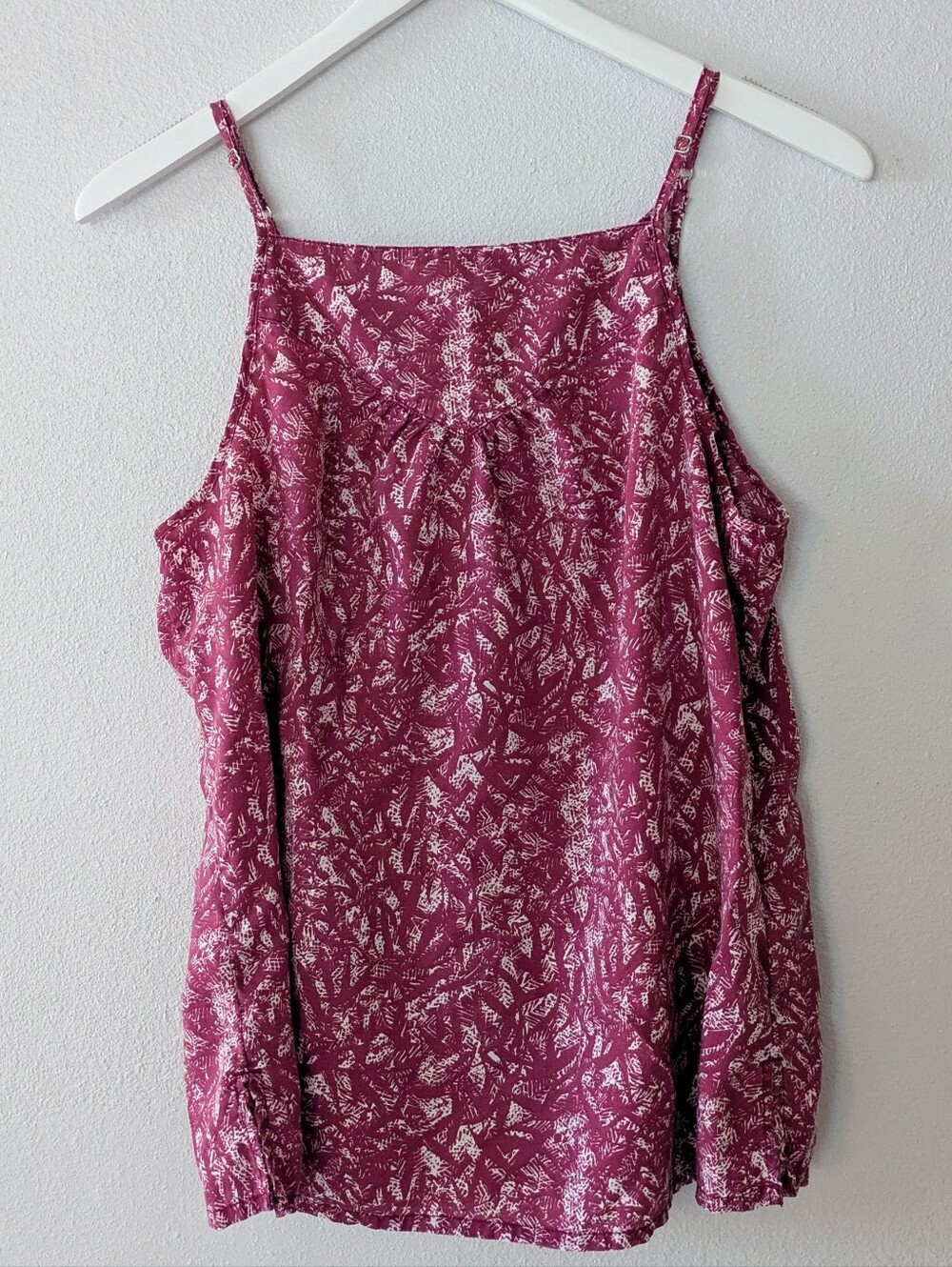 Prana Pink White Printed Spaghetti Strap Cami Women's Medium